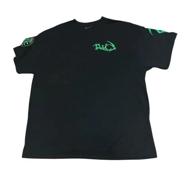 Men's Black T-Shirt M Wraith Nation Green Line American Flag Graphic - Picture 2 of 5